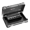 Facom 17-Piece 3/8 in Hexagon Socket Set Chrome Vanadium Steel Bright Chrome Finish J.400