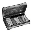Facom 16-Piece 3/8 in 6 Point Socket Set Chrome Vanadium Steel Bright Chrome Finish J.404