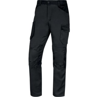 Delta Plus Unisex Work Trouser Twill Black Grey 29 to 32 in Waist 80cm Leg M2PA3GGTM