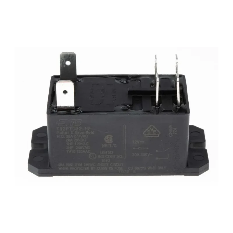 TE Connectivity Flange Power Relay 12V DC Coil 30A Switching Current DPST T92P7D22-12 6-1393211-9