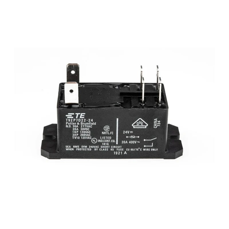 TE Connectivity Flange Power Relay 24V DC Coil 30A Switching Current DPST T92P7D22-24 7-1393211-1