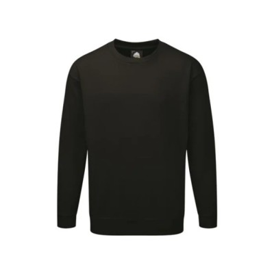 Orn Unisex Work Sweatshirt Black 65% Polyester 35% Cotton Size S 320gsm Premium Sweatshirt 1250-15/B/S
