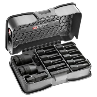 Facom Hex, Phillips, Torx Screwdriver Bit Set 1/2 Inch, 16 Pieces NHX.14B