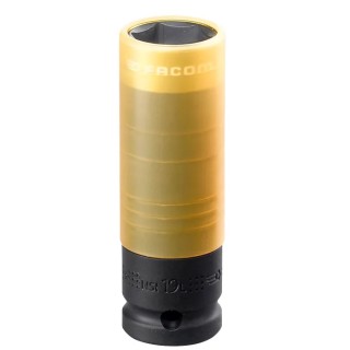 Facom 19 mm 1/2 in Drive 6 Point Impact Socket, Chrome Molybdenum Steel, Teflon Finish, 210mm Length NSI.19L
