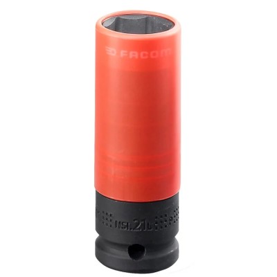 Facom 21 mm 1/2 in Drive 6 Point Impact Socket, 210mm Length NSI.21L