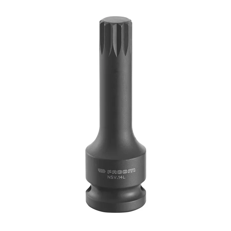 Facom 12 mm 1/2 in Drive Chrome Molybdenum Steel Spline Impact Socket, 78mm Length NSV.12L