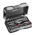 Facom 17-Piece 1/4 in 6 Point Socket Set Chrome Vanadium Steel Bright Chrome Finish R.161-2P6U