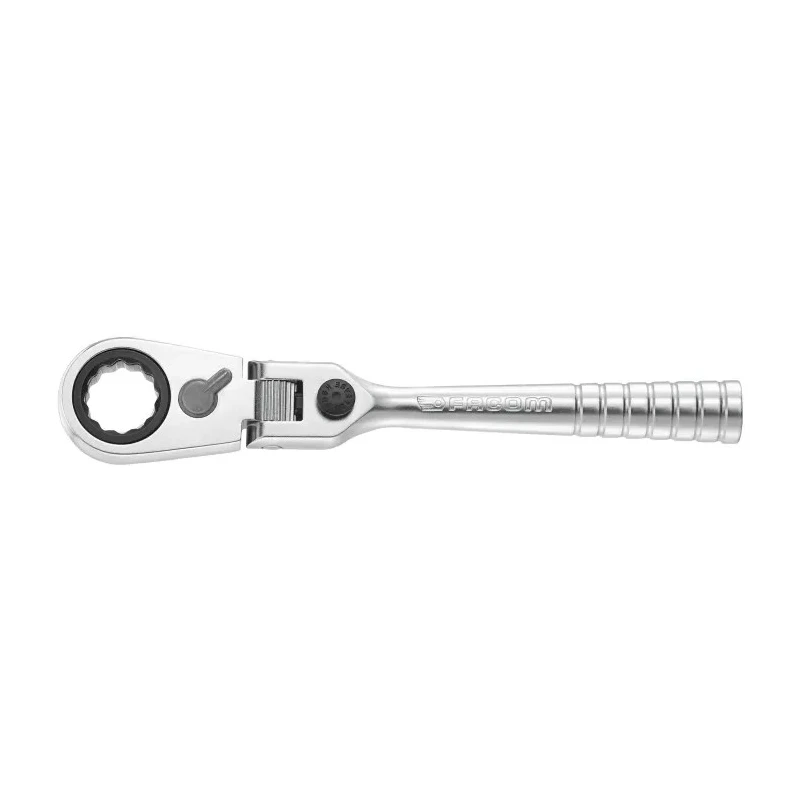 Facom 1/4 in Ratchet with Tube Handle, 115mm Overall Length, Chrome Vanadium Steel Satin Chrome Finish R.180HX
