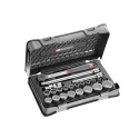 Facom 23-Piece 1/2 in 12 Point Socket Set Chrome Vanadium Steel Bright Chrome Finish S.161-3P12