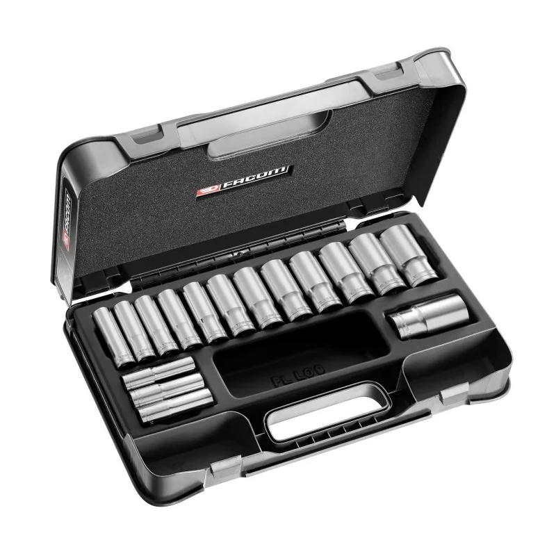 Facom 16-Piece 1/2 in Drive 12 Point Long Socket Set S.404AE