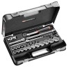 Facom 35-Piece 1/2 in 12 Point Socket Set Chrome Vanadium Steel Bright Chrome Finish S.446ADP