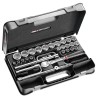 Facom 30-Piece 1/2 in Metric Socket Set Chrome Vanadium Steel Bright Chrome Finish SL.161-5P6