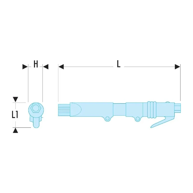 Facom Air Hammer & Needle Scaler 24 L/min, 6.2 bar Maximum Operating Pressure, 360mm Length V.352F
