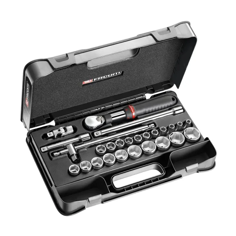Facom 26-Piece 1/2 in Hexagon Socket Set Drive Size 1/2 in Chrome Vanadium Steel SXL.161-4P6