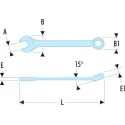 Facom Chrome Finish Combination Spanner 65 mm, 840 mm Overall Length 40.65LA