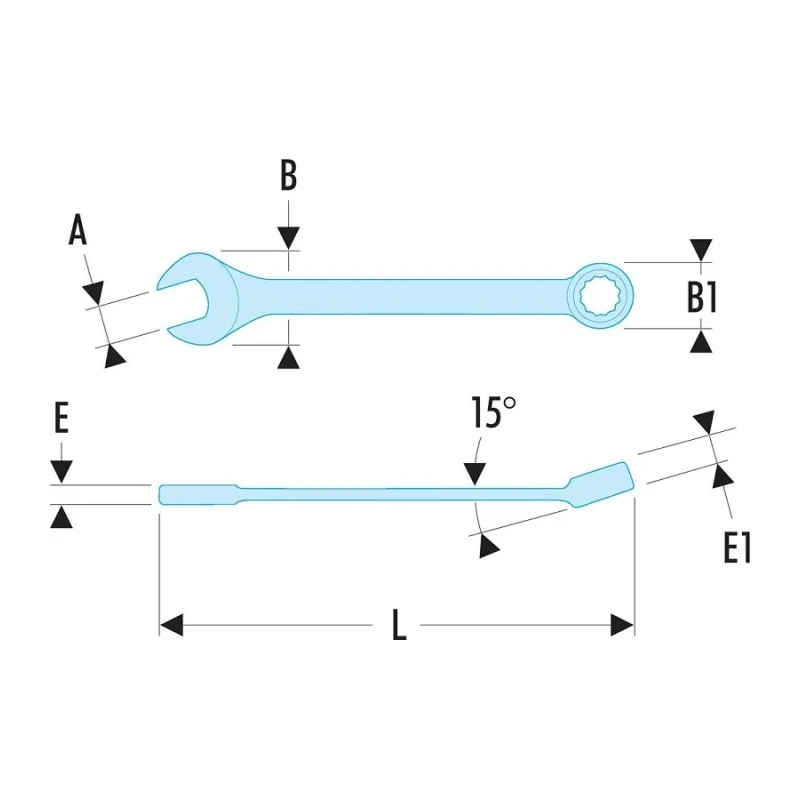 Facom Chrome Finish Combination Spanner 65 mm, 840 mm Overall Length 40.65LA