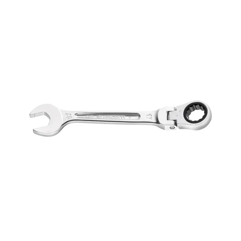 Facom Combination Spanner 17 mm, 191 mm Overall Chrome Finish Hinged Head 467BF.17
