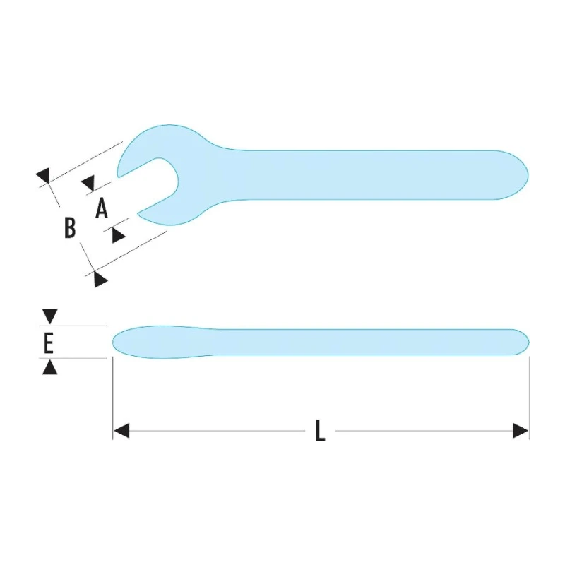 Facom Open End Spanner Metric 19 mm, 165 mm Overall Length, Insulated, VDE/1000V Approved 46.19AVSE