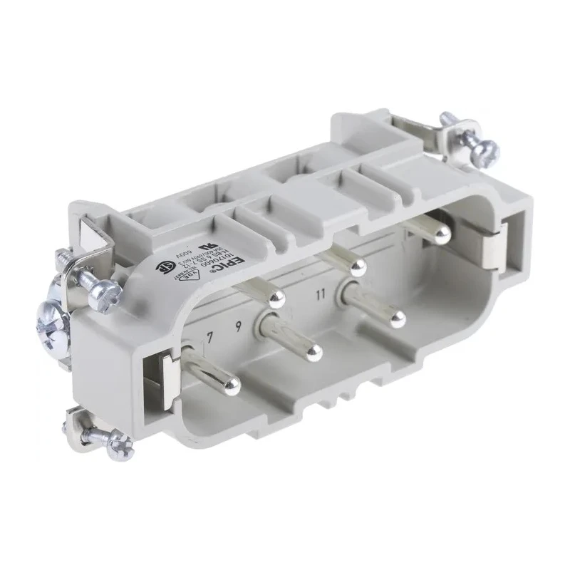 EPIC Heavy Duty Power Connector Insert Male, 12 Contacts, 35A, 440V AC, H-BS Series 10170600
