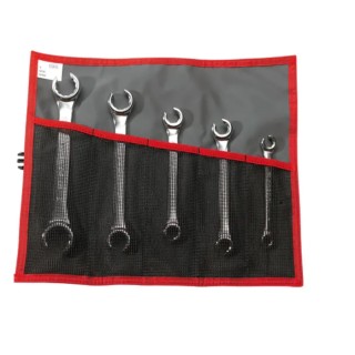 Facom 5-Piece Metric Flare Nut Spanner Set Angled 15°, Sizes 8x10 to 22x24 mm 42.JE5T