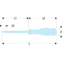 Facom Insulated Screwdriver, Ergonomic Grip, 6.5 mm Tip Width, 200 mm Blade Length, VDE/1000V Approved, 320 mm AT6.5X200VE
