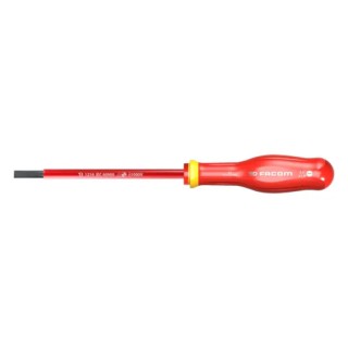 Facom Insulated Screwdriver, 150 mm Blade, VDE/1000V Approved, 270 mm Overall, Ergonomic Grip AT6.5X150VE