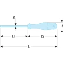 Facom Standard Insulated Screwdriver 6.5 mm Tip Width, 1.2 mm Tip Thickness, 300 mm Blade with 420 mm Overall AT6.5X300