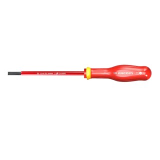 Facom Insulated Screwdriver, 150 mm Blade, VDE 1000V Approved, Ergonomic Grip, 275 mm Overall Length AT8X150VE