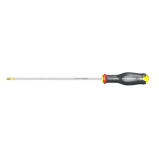 Facom Standard PH2 Tip Screwdriver with 400 mm Blade and 520 mm Overall Length ATP2X400