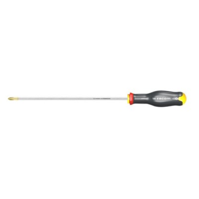 Facom Standard PH2 Tip Screwdriver with 400 mm Blade and 520 mm Overall Length ATP2X400