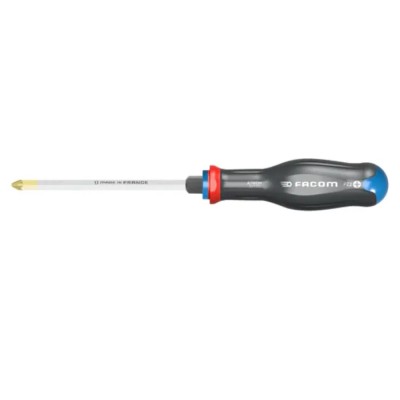 Facom Standard Screwdriver with PZ2 Tip, 125 mm Blade Length, 245 mm Overall Length ATWDH2X125