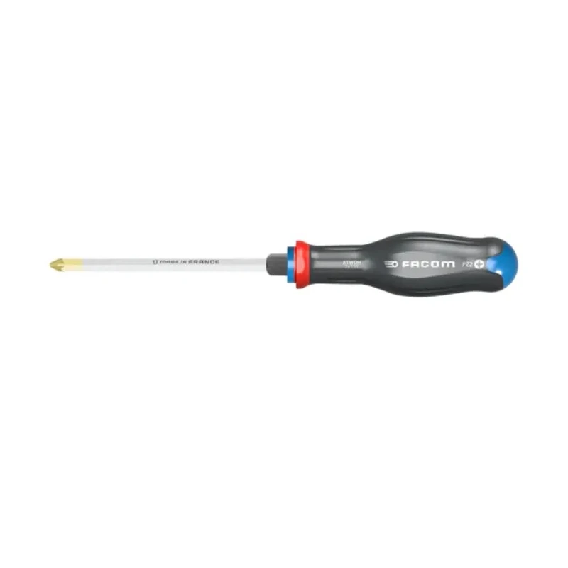 Facom Standard Screwdriver with PZ2 Tip, 125 mm Blade Length, 245 mm Overall Length ATWDH2X125