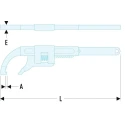 Facom 4 mm Jaw Capacity Pipe Wrench 213mm Overall Length Polished Chrome Handle 115A.50