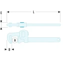 Facom 102 mm Jaw Capacity Pipe Wrench, 900 mm Overall Length, Steel Chrome Finish Metal Handle 131A.36