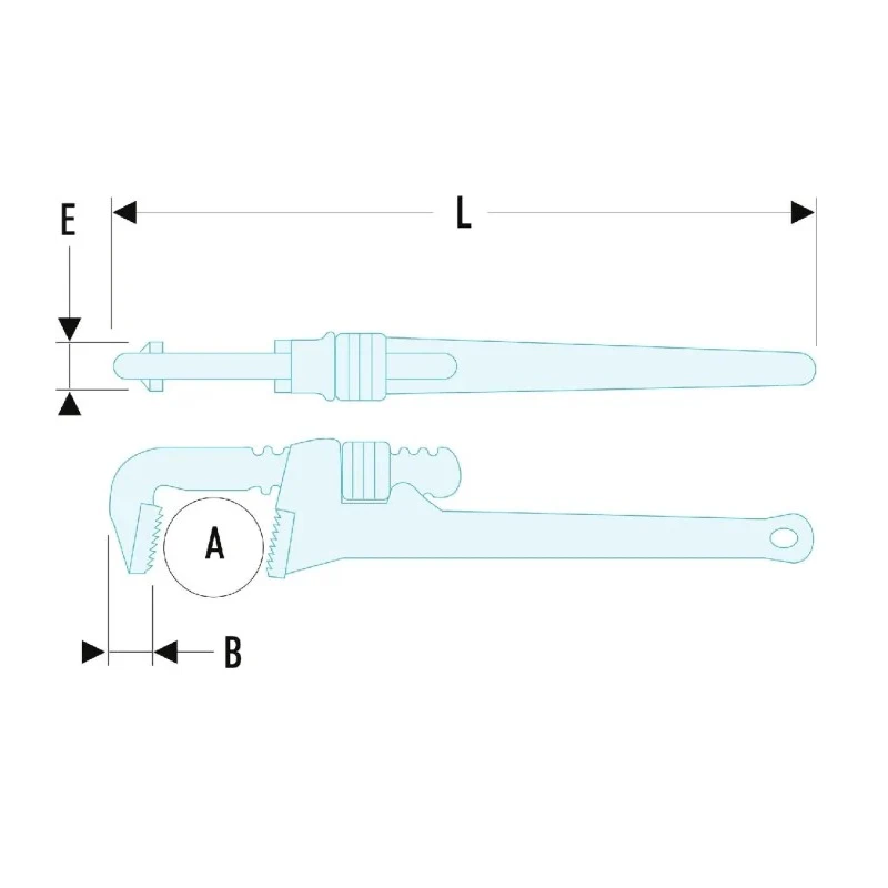 Facom 76 mm Jaw Capacity Pipe Wrench 450 mm Overall Length Metal Handle Chrome Finish 134A.18