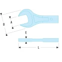 Facom Open End Insert Spanner Bit 12 x 7 mm Insert Size, 16 mm Wrench Size, Chrome Finish 20.16