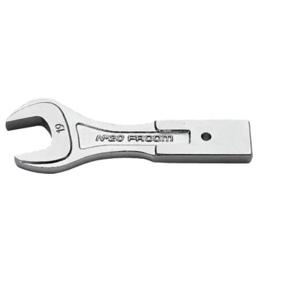 Facom Open End Insert Spanner with 12 x 7 mm Insert Size, 17 mm Open End Head, Chrome Finish Steel 20.17