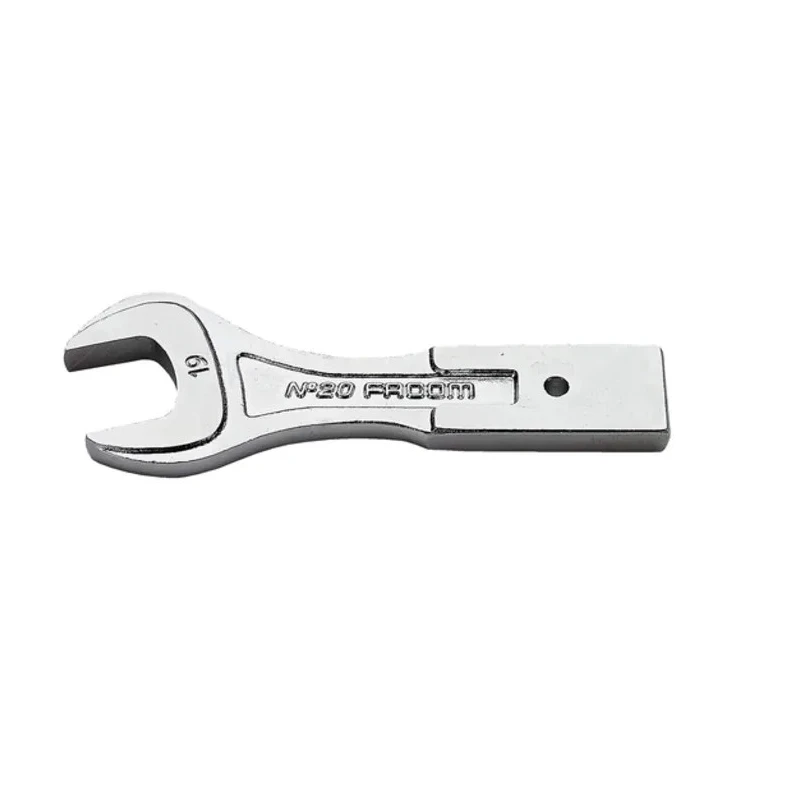 Facom Open End Insert Spanner with 12 x 7 mm Insert Size, 17 mm Open End Head, Chrome Finish Steel 20.17