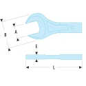 Facom Open End Spanner Insert 12 x 7 mm, Size 18 mm, Chrome Finish 20.18