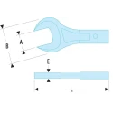 Facom Open Ended Insert Spanner 12 x 7 mm, 27 mm Size, Chrome Finish 20.27