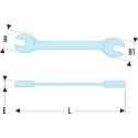 Facom Metric Double Ended Open End Spanner Chrome Vanadium Steel 12 x 13 mm 110mm Overall Length 22.12X13