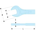 Facom Open End Insert Spanner, Insert Size 12 x 7 mm, 21 mm Chrome Finish 20.21