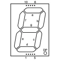 Kingbright 1 Digit 7 Segment LED Display Green Anode 31mcd Right Side 101mm SA40-19SGWA