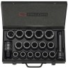 Facom 16-Piece 3/4 in Standard Impact Socket Set, Chrome Molybdenum Steel, Manganese Phosphate Finish NK.500U