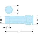Facom 30 mm 1 in Drive 6 Point Metric Impact Socket, Chrome Molybdenum Steel, Manganese Phosphate Finish, 100mm NM.30LA