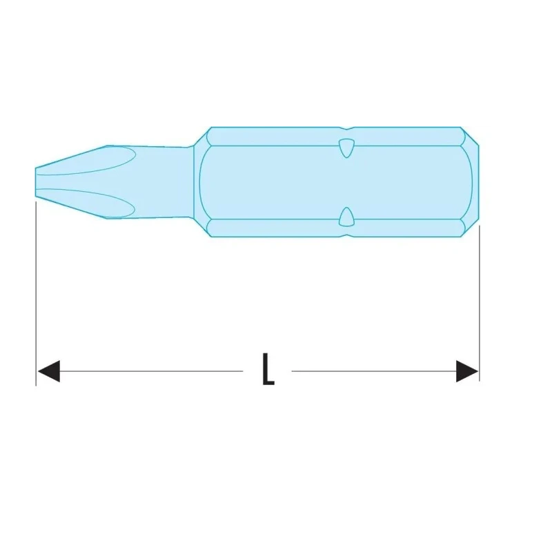 Facom Hex Screwdriver Bit with 12.7 mm Hex Drive and 4 mm Tip Size, 50 mm Overall Length ENH.304