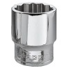Facom 3/8 in Drive 14 mm 12 Point Square Socket 30mm Overall Length J.14