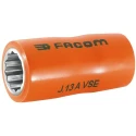 Facom Insulated 3/8 in Drive 14 mm 12 Point Square Socket VDE 1000V Approved, 46mm Overall Length J.14AVSE