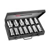 Facom 12-Piece 3/4 Inch 6 Point Socket Set, Drive Size 3/4 in, Bright Chrome Finish K.405E