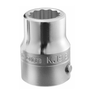 Facom 3/4 in Drive 21 mm 12 Point Square Socket Satin Chrome 51mm Overall Length K.21B
